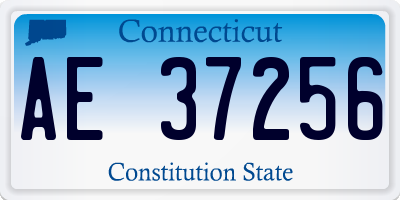 CT license plate AE37256