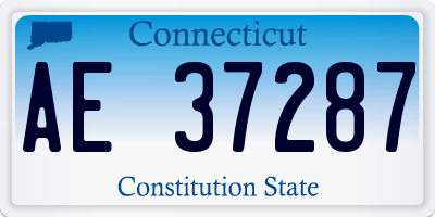 CT license plate AE37287