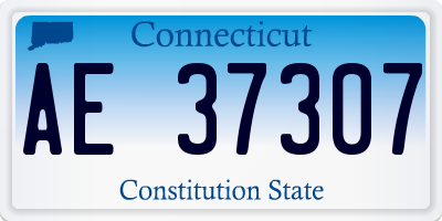 CT license plate AE37307