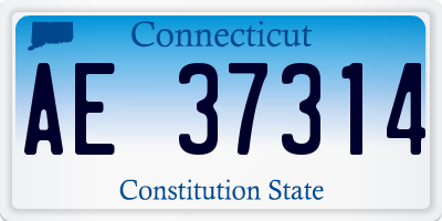 CT license plate AE37314