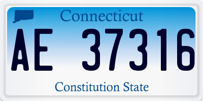 CT license plate AE37316