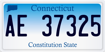 CT license plate AE37325