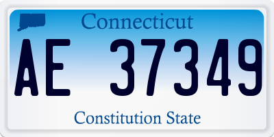 CT license plate AE37349