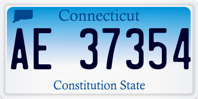 CT license plate AE37354