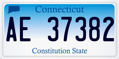 CT license plate AE37382