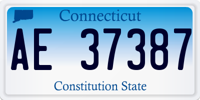 CT license plate AE37387