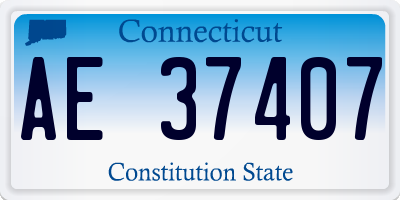 CT license plate AE37407