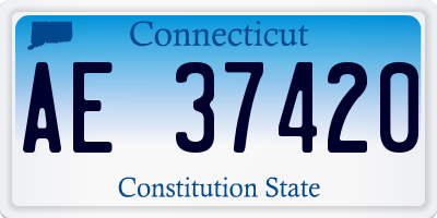 CT license plate AE37420