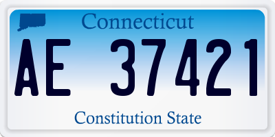 CT license plate AE37421