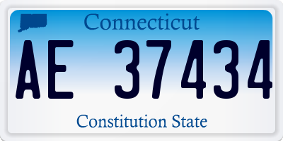CT license plate AE37434