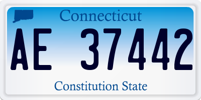 CT license plate AE37442