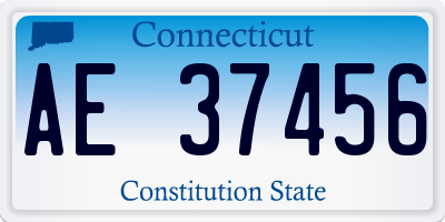 CT license plate AE37456