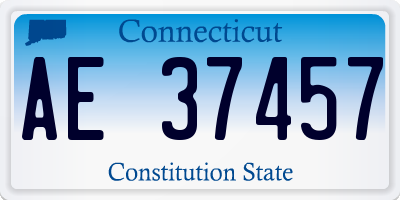 CT license plate AE37457