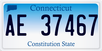 CT license plate AE37467