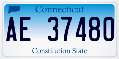 CT license plate AE37480