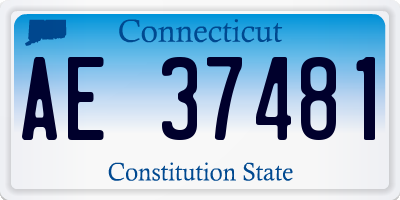CT license plate AE37481
