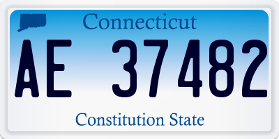 CT license plate AE37482