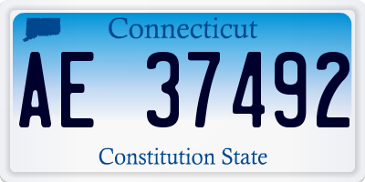 CT license plate AE37492