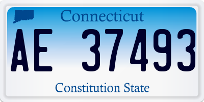 CT license plate AE37493