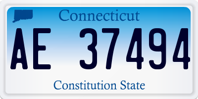 CT license plate AE37494