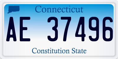CT license plate AE37496