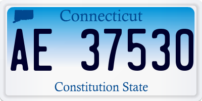 CT license plate AE37530