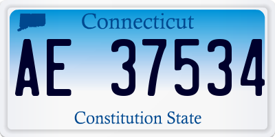 CT license plate AE37534