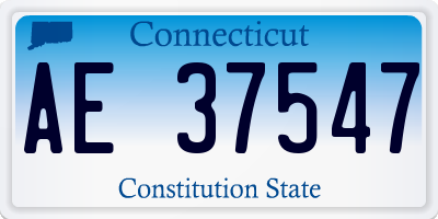 CT license plate AE37547