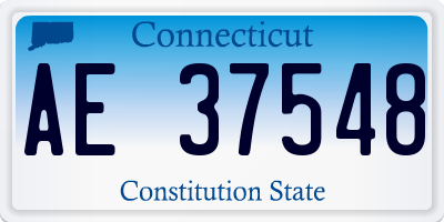 CT license plate AE37548