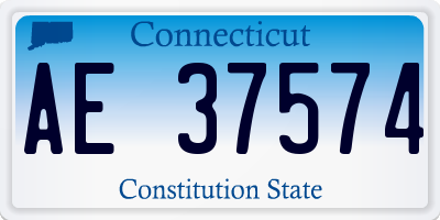 CT license plate AE37574