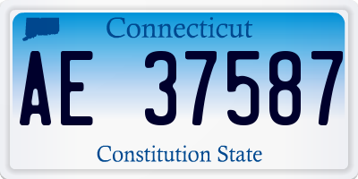 CT license plate AE37587