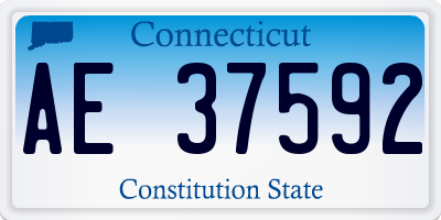 CT license plate AE37592