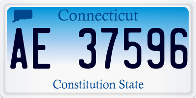 CT license plate AE37596