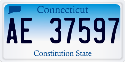 CT license plate AE37597