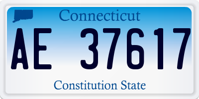 CT license plate AE37617