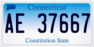 CT license plate AE37667