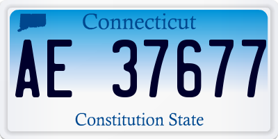 CT license plate AE37677