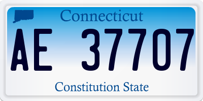 CT license plate AE37707