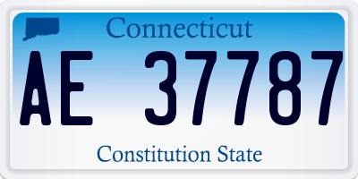 CT license plate AE37787
