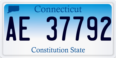CT license plate AE37792