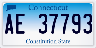 CT license plate AE37793