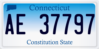 CT license plate AE37797