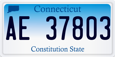 CT license plate AE37803