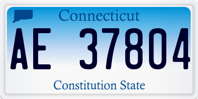 CT license plate AE37804