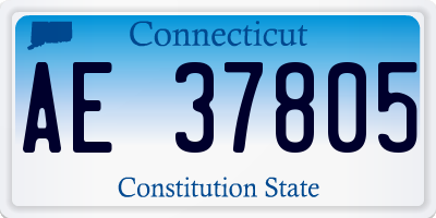 CT license plate AE37805