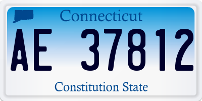 CT license plate AE37812