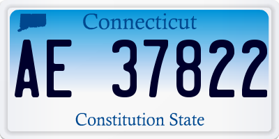 CT license plate AE37822