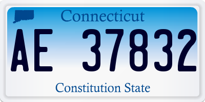 CT license plate AE37832