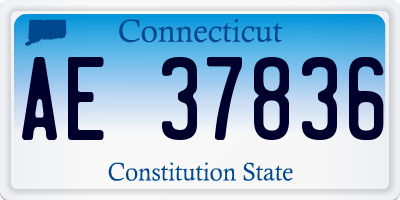 CT license plate AE37836