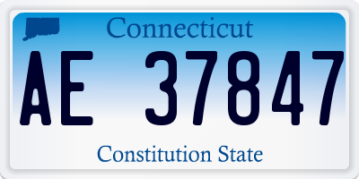 CT license plate AE37847
